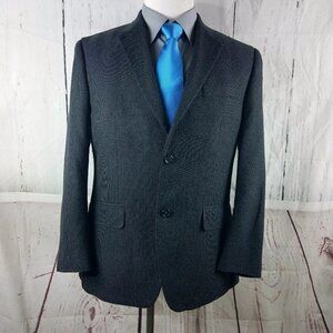 Izod Macy's Men's Store 40S 2 Button Charcoal Birdseye Suit Blazer Sport Coat